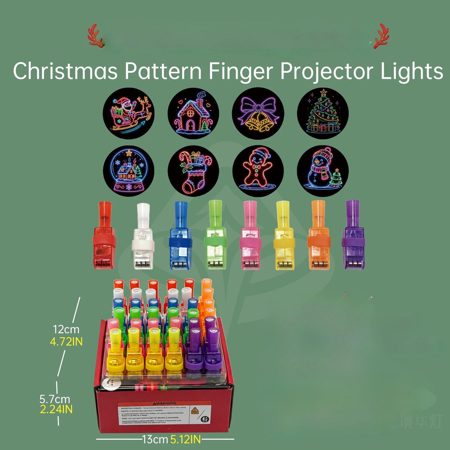36PCS Halloween LED Light Up Finger Lights Projection Glow Finger Rings for Birthday Party Goodie Bag Stuffers Halloween Decor