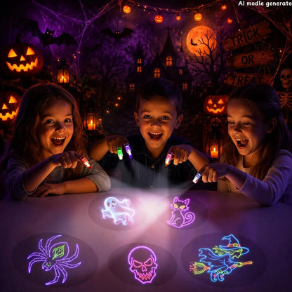 36PCS Halloween LED Light Up Finger Lights Projection Glow Finger Rings for Birthday Party Goodie Bag Stuffers Halloween Decor