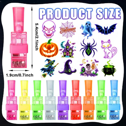 36PCS Halloween LED Light Up Finger Lights Projection Glow Finger Rings for Birthday Party Goodie Bag Stuffers Halloween Decor