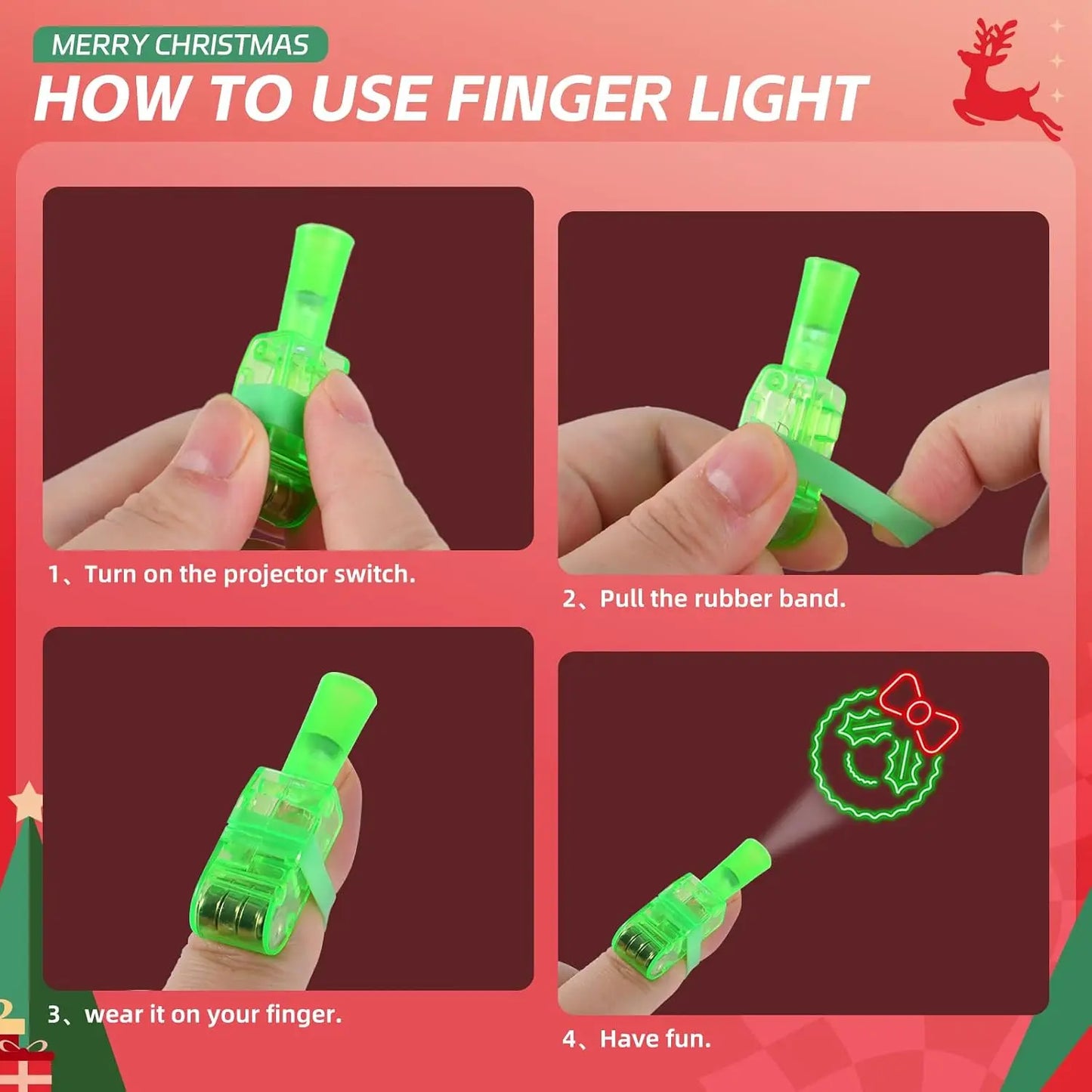36PCS Halloween LED Light Up Finger Lights Projection Glow Finger Rings for Birthday Party Goodie Bag Stuffers Halloween Decor
