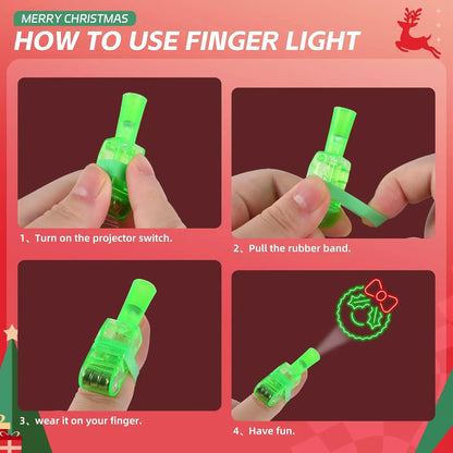 36PCS Halloween LED Light Up Finger Lights Projection Glow Finger Rings for Birthday Party Goodie Bag Stuffers Halloween Decor